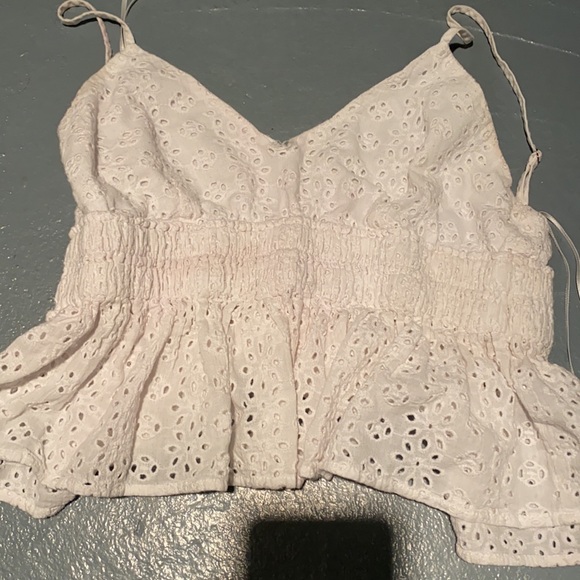 PacSun Cotton Candy LA White Eyelet Peplum Top - Picture 3 of 5